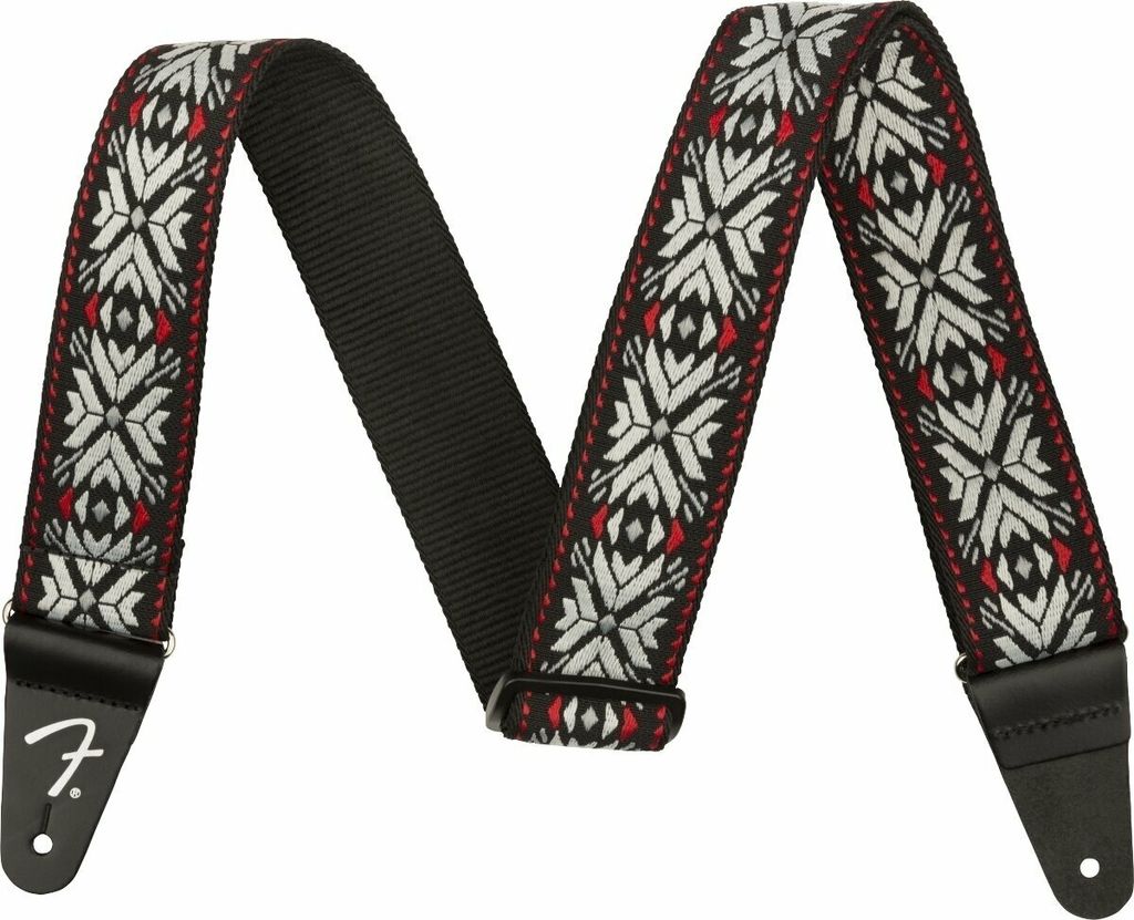 Fender Pasadena Woven Strap Textilgurte für Gitarren Red Snowflake
