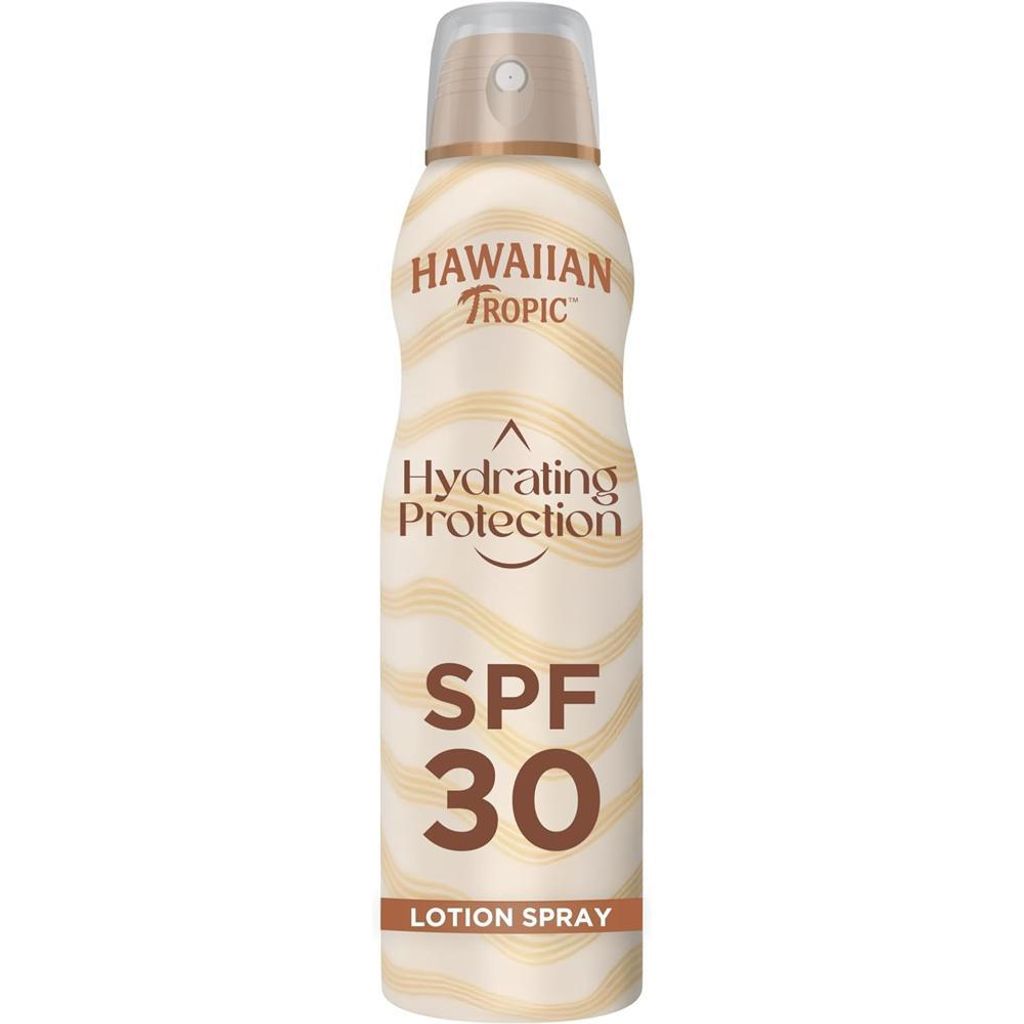 Hawaiian Tropic Hydrating Protection Sunscreen, wasserfeste Sonnencreme mit LSF 30 UVA- + UVB-Schutz, tropischer Duft, mit Sheabutter, 177 ml