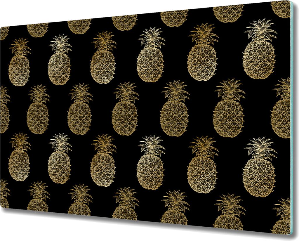 Glas Schneidebrett Herdabdeckplatten Schneideplatten - 80x52 cm - Ananas