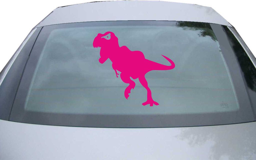 Indigos UG - Aufkleber Heckscheibe & Motorklappe DE7140 - pink - 600x547 mm - Dinosaurier - Auto Scheiben Fenster Heckklappe Tuning Racing JDM - Di...