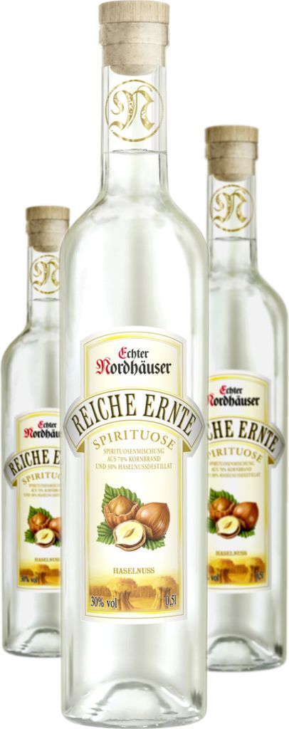 3 x Nordbrand Echter Nordhäuser Reiche Ernte Haselnuss