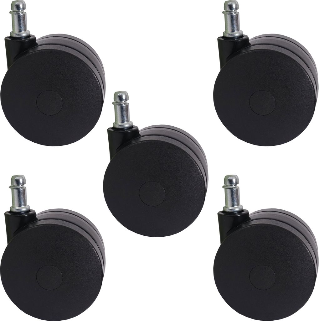 5er-Set Universalrollen H533, Bürostuhl-Rollen Stuhlrollen, 150kg belastbar, Schwerlast Ø 11mm