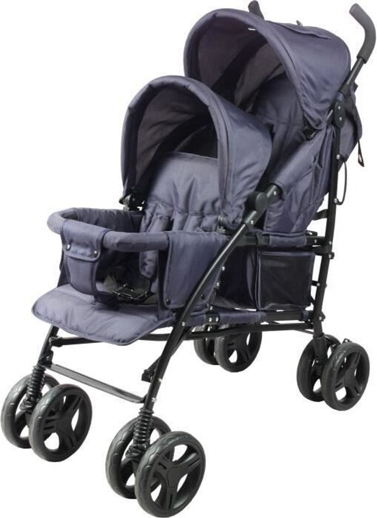 Doppel Kinderwagen, Buggy für Geschwister, 6-36 Monate Vordersitz (max 15 kg), 0-36 Monate Rücksitz (max 15 kg), Voll Liegend