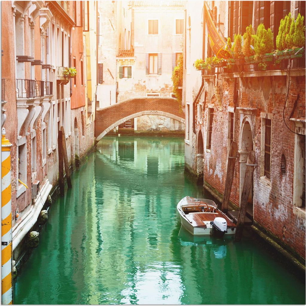 ARTland Wandbild Alu für Innen & Outdoor Venedig Canal Größe: 70x70 cm