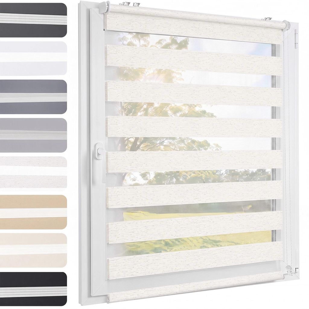 Store double 60x100cm lin Duo Rollo Klemmfix sans percer Image du produit 
