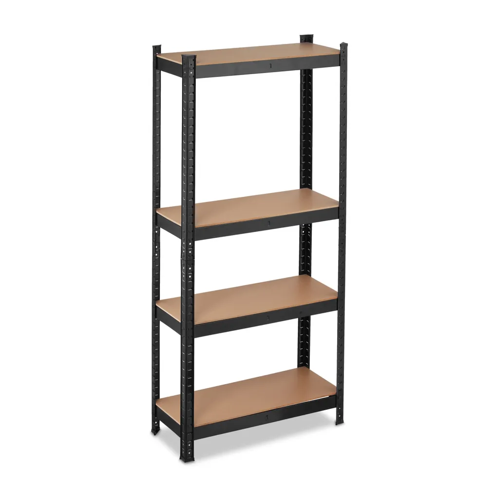 Relaxdays Étagère en Métal Noir 150cm - Idéal Garage, Cave et Cellier