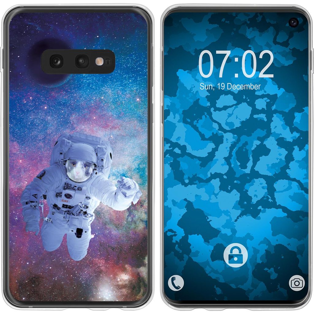 PhoneNatic Case kompatibel mit Samsung Galaxy S10e Silikon-Hülle Space Catronaut M5