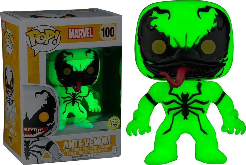 Figurine Pop Anti-Venom Marvel 100 qui Brille dans le Noir pour Fans