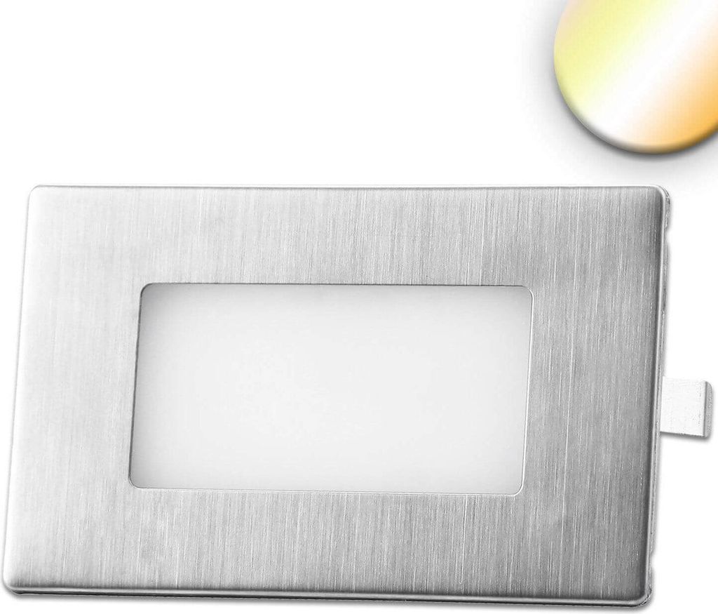 ISOLED LED Wandeinbauleuchte eckig, 2.5W, IP65, ColorSwitch 3000/4000/6000K, inkl. Einputzdose