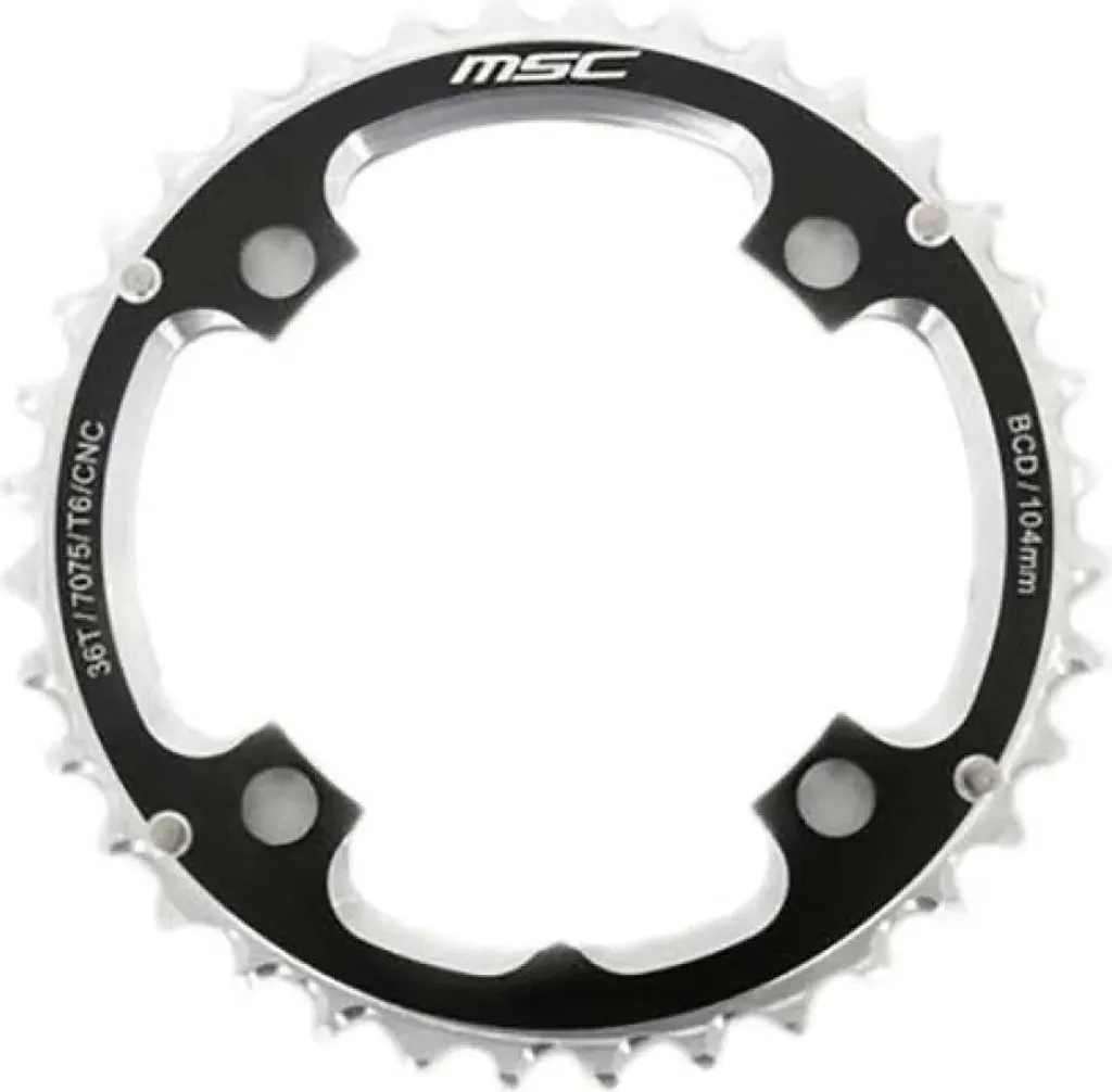Plateau VTT MSC CNC Alu7075 4 Arm 104 BCD PL36TB Noir 28T de Haute Qualité