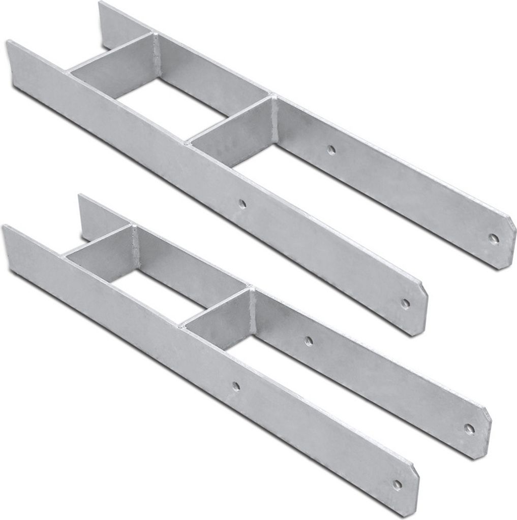 Jiubiaz 6x H-Anker Pfostenträger Gartenspielgeräte-Zubehör Verzinkter feuerverz Träger Zaun Pfostenanker 91MM