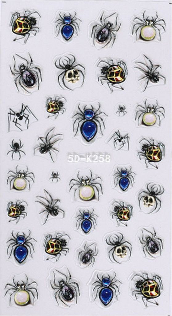 1 Blatt 5D Halloween Nagelaufkleber Dunkle Schmetterlingslippen Blutstropfen Relief Design Nail Art Sticker Frauen Versorgung