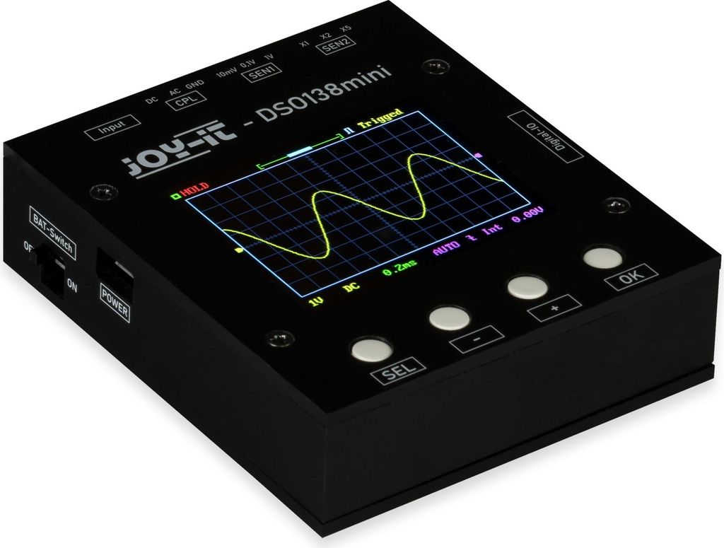 Joy-it Digital-Oszilloskop 200 kHz 1-Kanal 1 MSa/s 1 kpts 12 Bit (DSO-138-Mini)