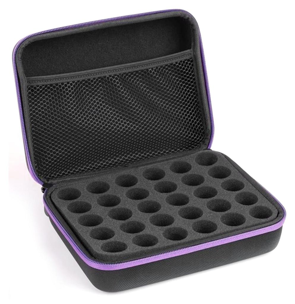 Aufbewahrungstasche für ätherische Öle mit 30 Fächern, wasserdichte Aufbewahrungsbox für Nagellack, Nagellackbeutel aus EVA, tragbarer Reiseko...