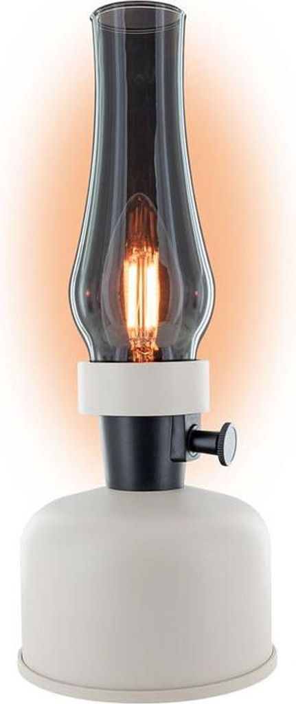 Schwaiger Retro Leuchte Petroleum Messing TILA1801, Farbe:Weiß
