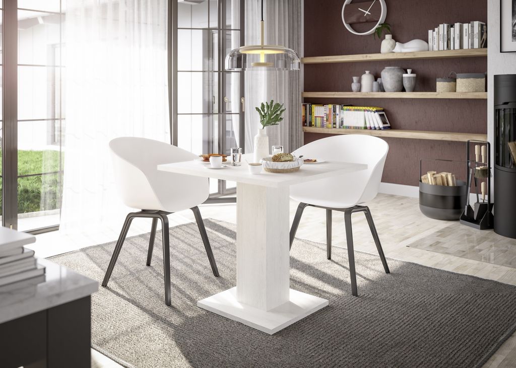 Säulen-Esstisch >Tip< in pino aurelio (weissholz) Produktbild 