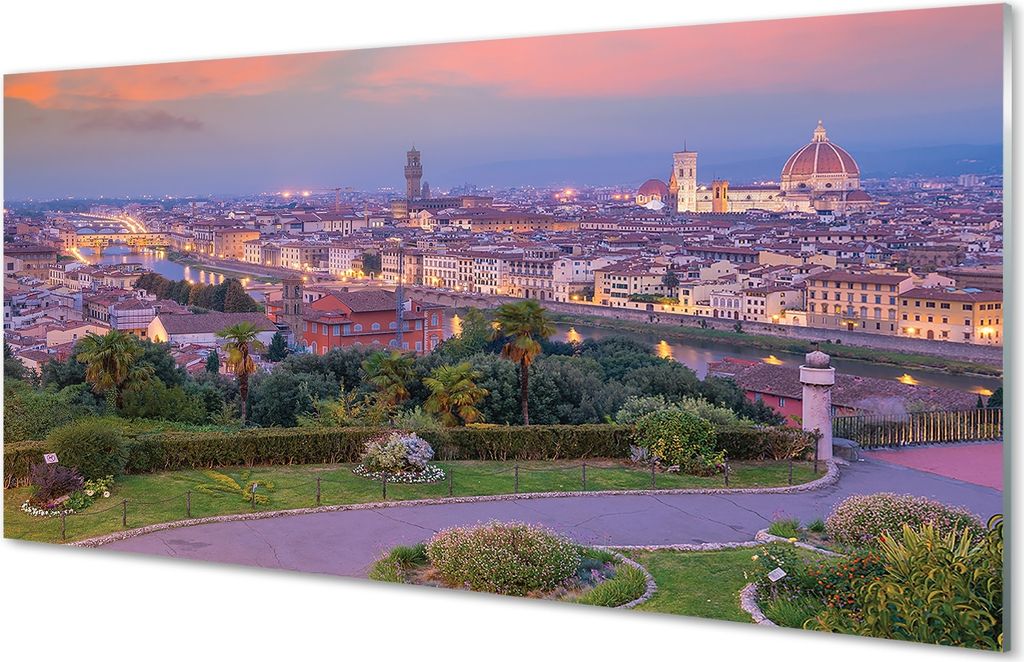 Glasbilder 120x60 Wandkunst Italien Panorama Fluss