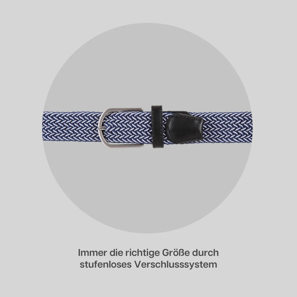 Matec Set 3 Cinture Elastiche Uomo Donna 105 Cm - Senza Nichel, Regolabili, Colori: Blu, Grigio, Nero - Vestibilità Comoda