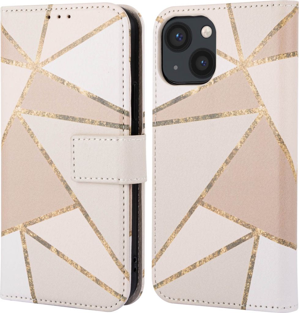 imoshion Design Klapphülle iPhone 13 - Beige Graphic