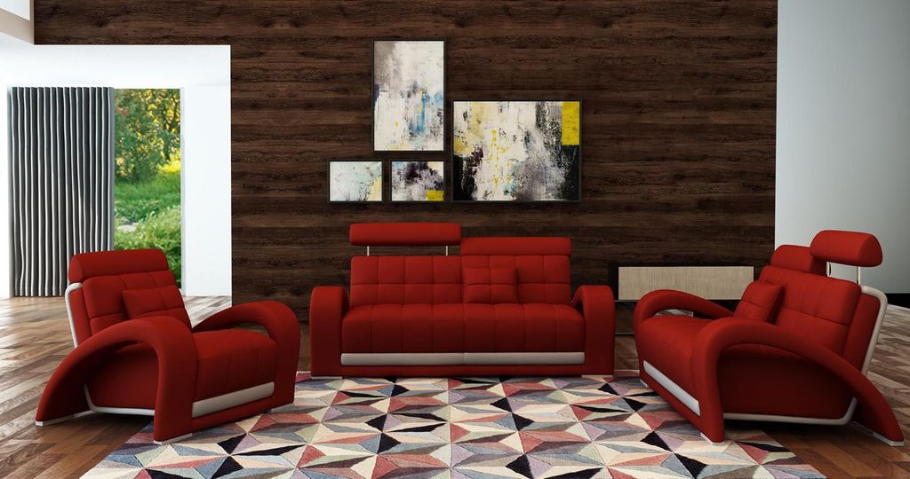 Leder Sofa Couch Sofagarnitur Wohnzimmer Garnituren Couch Set Sitz Sofas Couchen