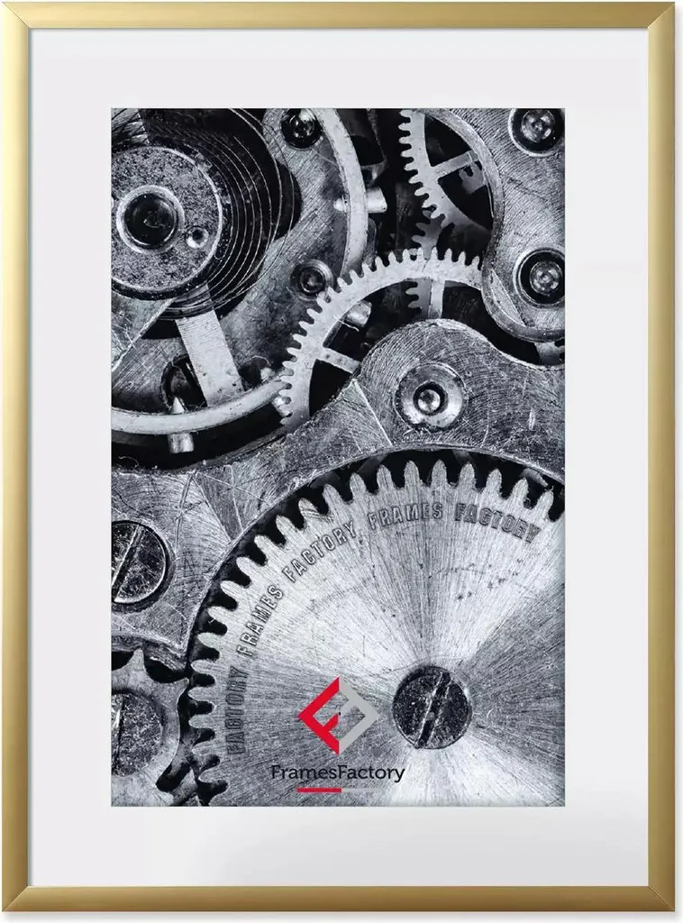 Cornice Portafoto Oro 15x21 cm - Regalo Elegante Alluminio e Plexi
