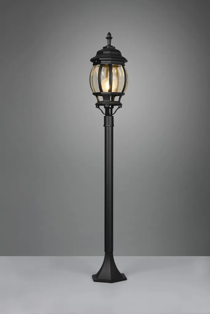 Éclairage pour allée de jardin classique 100 cm Trio ELVO E27 Noir