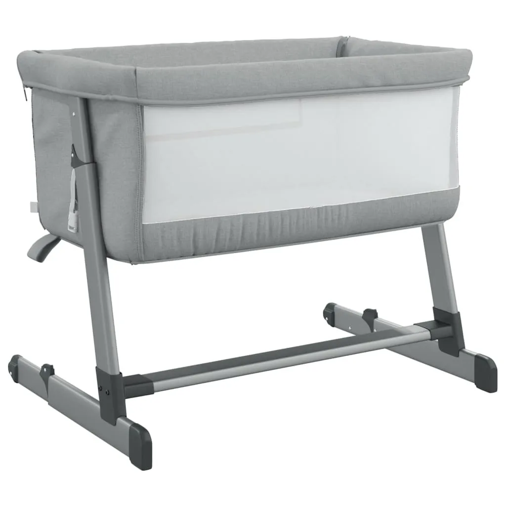Lit bébé prêt à dormir matelas inclus et textile lin gris clair doux - 5