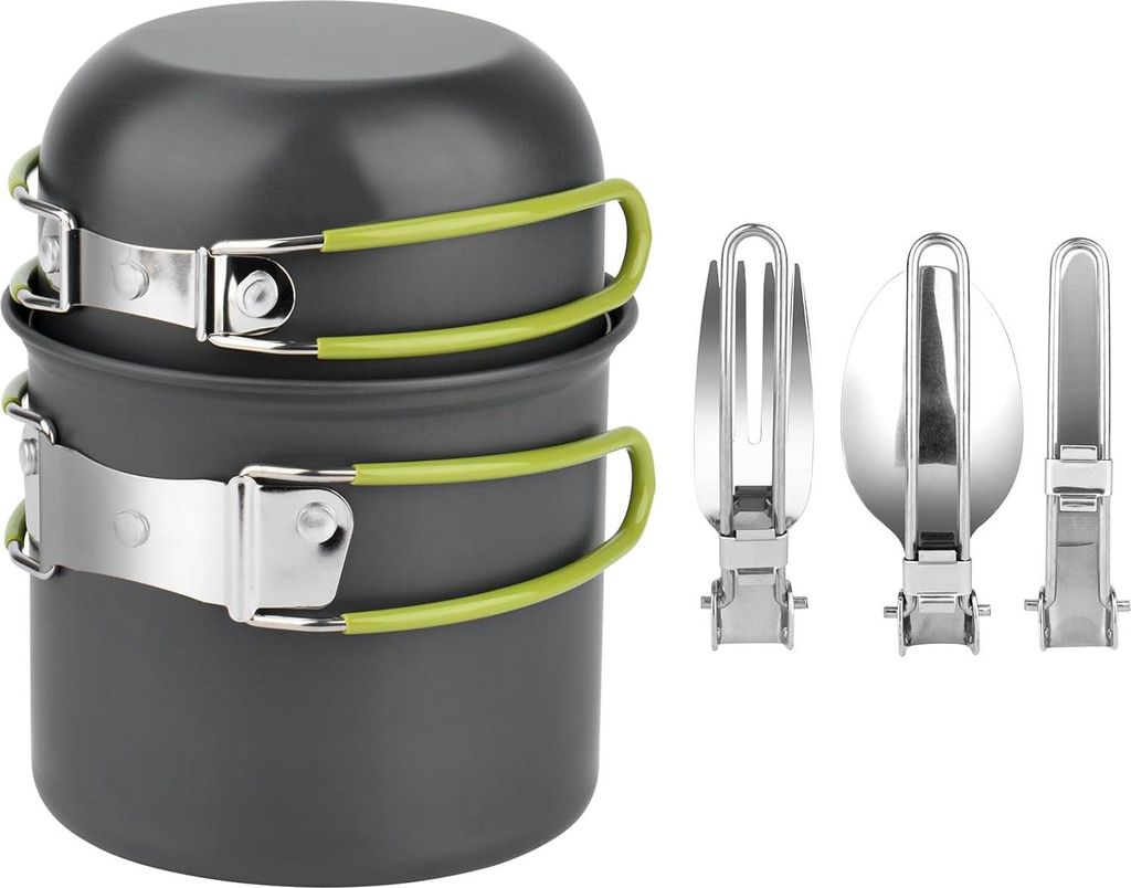 Aluminium Campingpfannen - Zusammenklappbares Besteck - Mini-Campingkochset für Picknick und Wandern