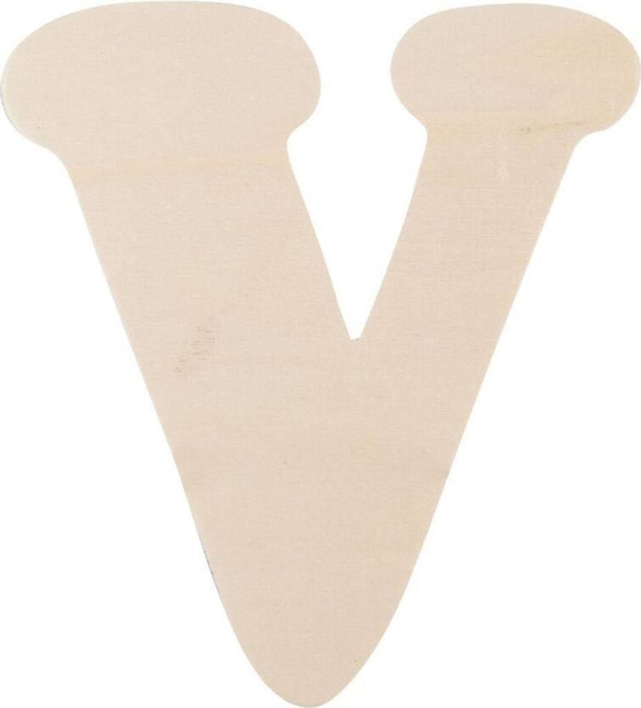 Clayre & Eef, Buchstabe "V" aus natürlichem Holz, 11 cm Produktbild 