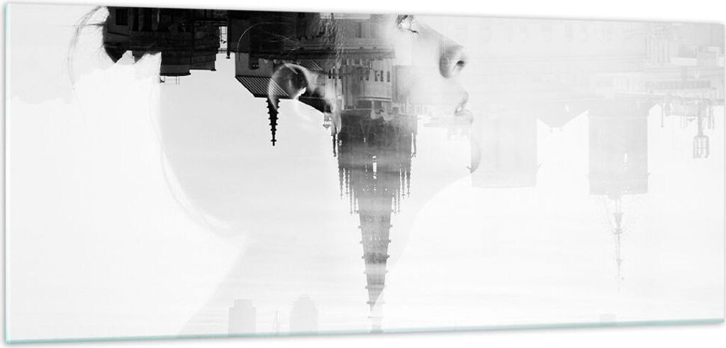 Bilder auf glas - Frau modern - 100x40cm - Glasbilder - Wandbilder - Bilder - Kunstdruck - zum Aufhängen bereit - Wanddekoration aus Glas - Glas B...