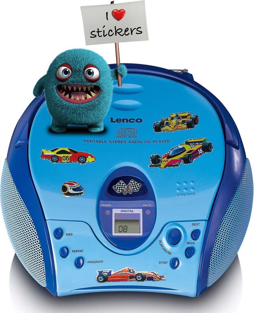 Lenco SCD-24BU kids - Tragbares FM-Radio mit CD-Player - Kopfhöreranschluß - Blau