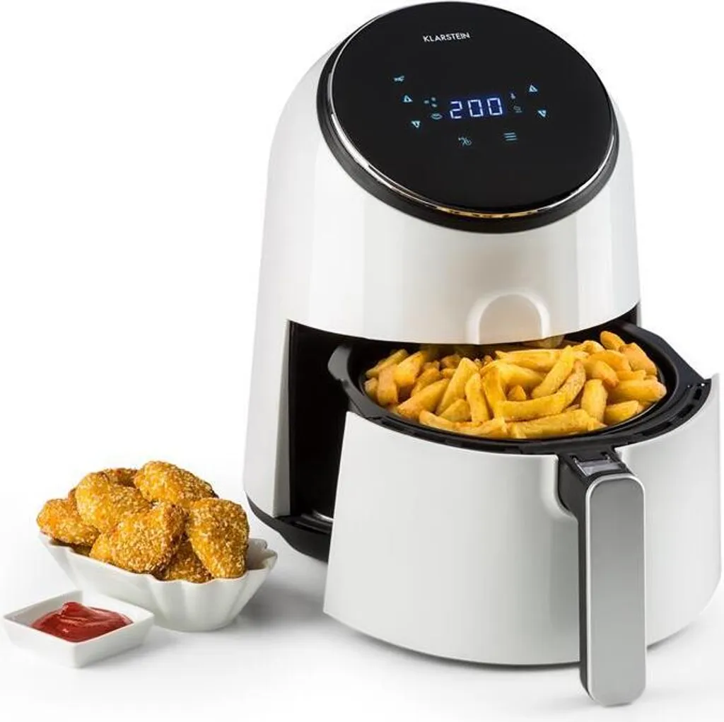 Friteuse AirVital 1300W 2,5L Blanche : Cuisson Rapide 8 Programmes