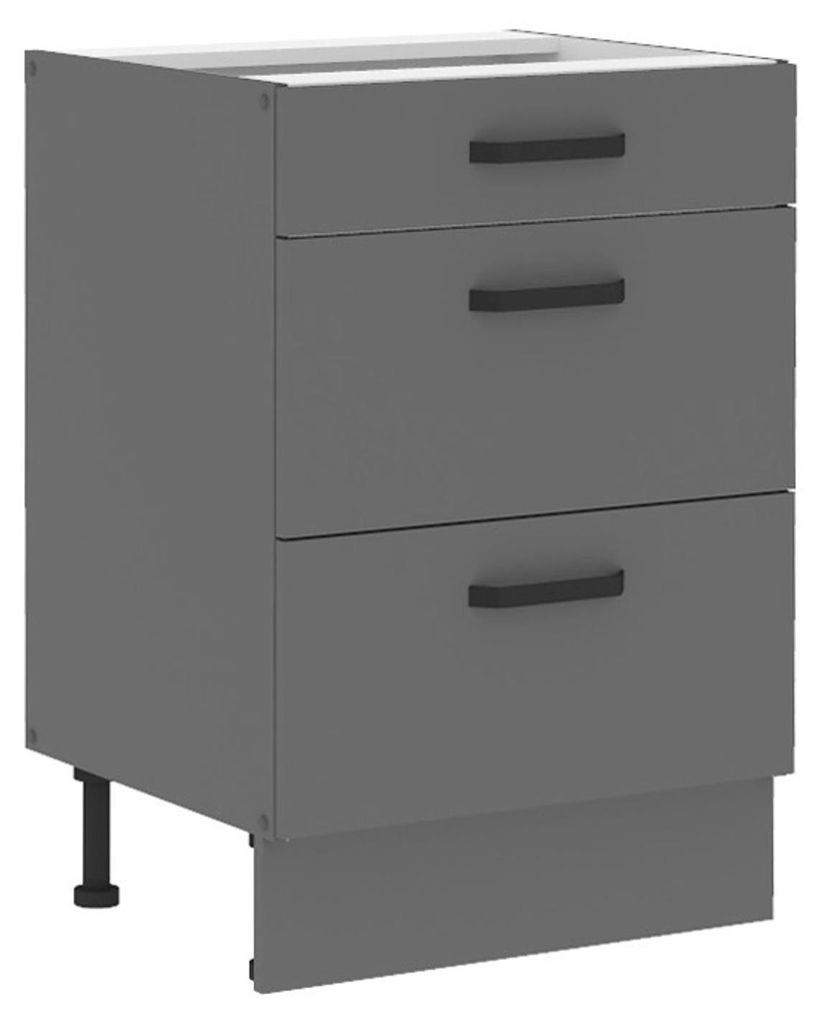 Küche NESSA Unterschrank 60 cm Anthrazit Küchenzeile Produktbild 
