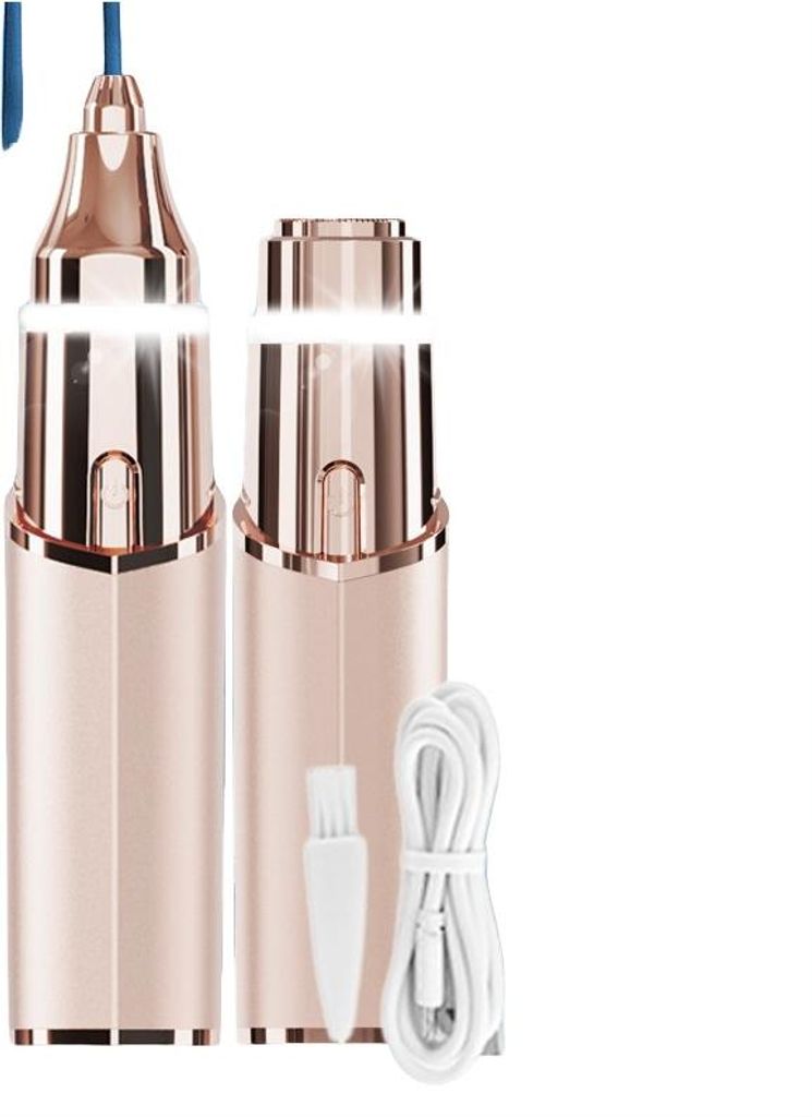 INF Wiederaufladbarer, tragbarer Mini-Lippenstift-Haarentferner Gold