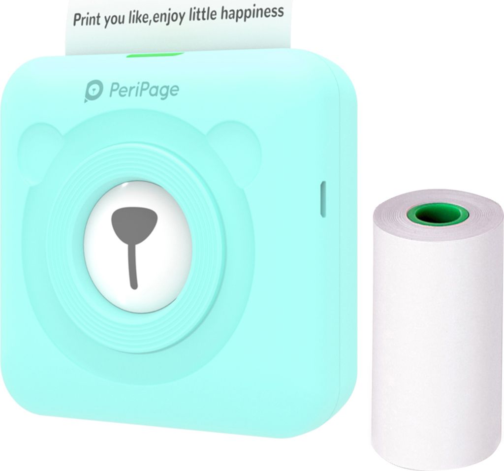 PeriPage Mini Thermodrucker, Bluetooth Fotodruck, AR-Fotofunktion mit USB-Kabelunterstützung für Android iOS Smartphone Windows