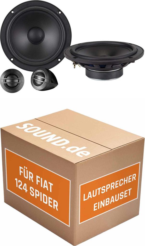 Lautsprecher Boxen Einbaupaket Front Axton ATC165S passend für Fiat 124 Spider | 2x Tief-Mitteltöner 2x Hochtöner 2x Frequenzweiche