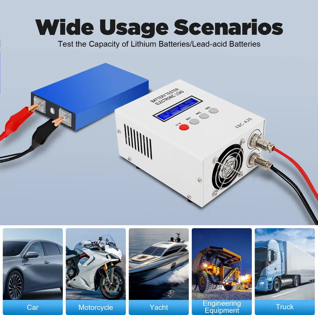 Analyseur de batterie 85W avec courant de décharge 20A et charge 5A