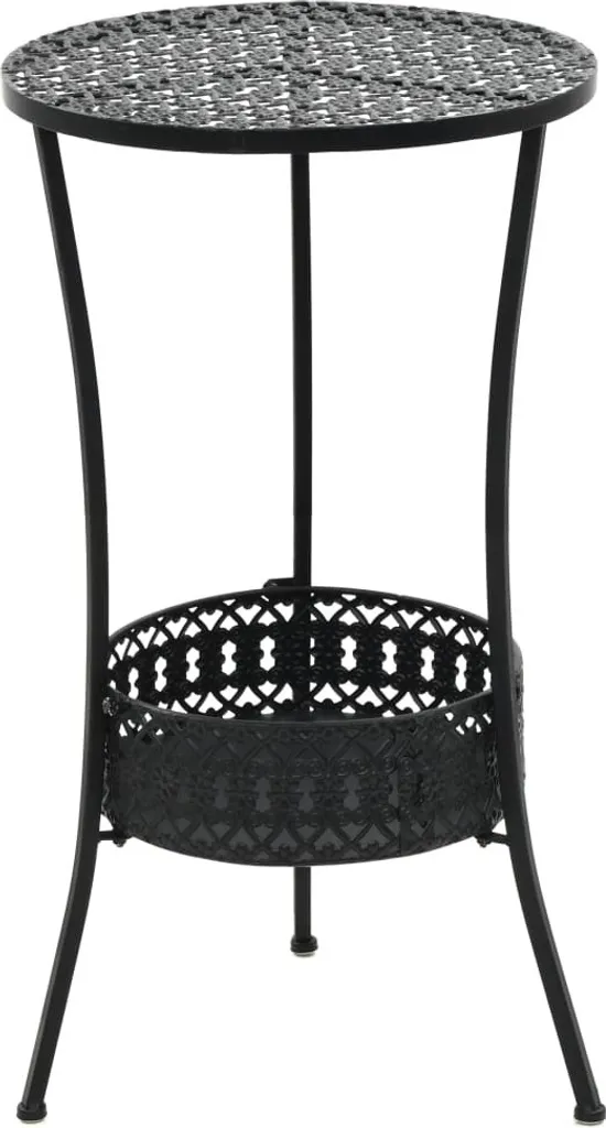 Table de bistrot pour terrasse et cuisine 40x70cm métal noir durable