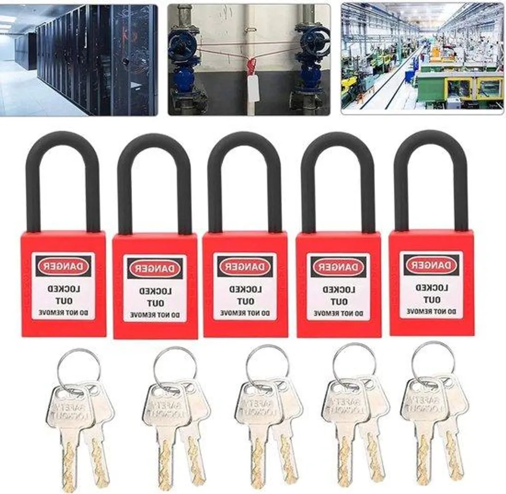 Lot de 10 cadenas en nylon rouge avec 2 clés pour intérieur et extérieur