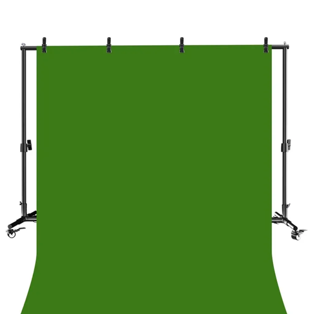 Porte-fond de studio mobile 2x2m, structure verte ajustable à roulettes