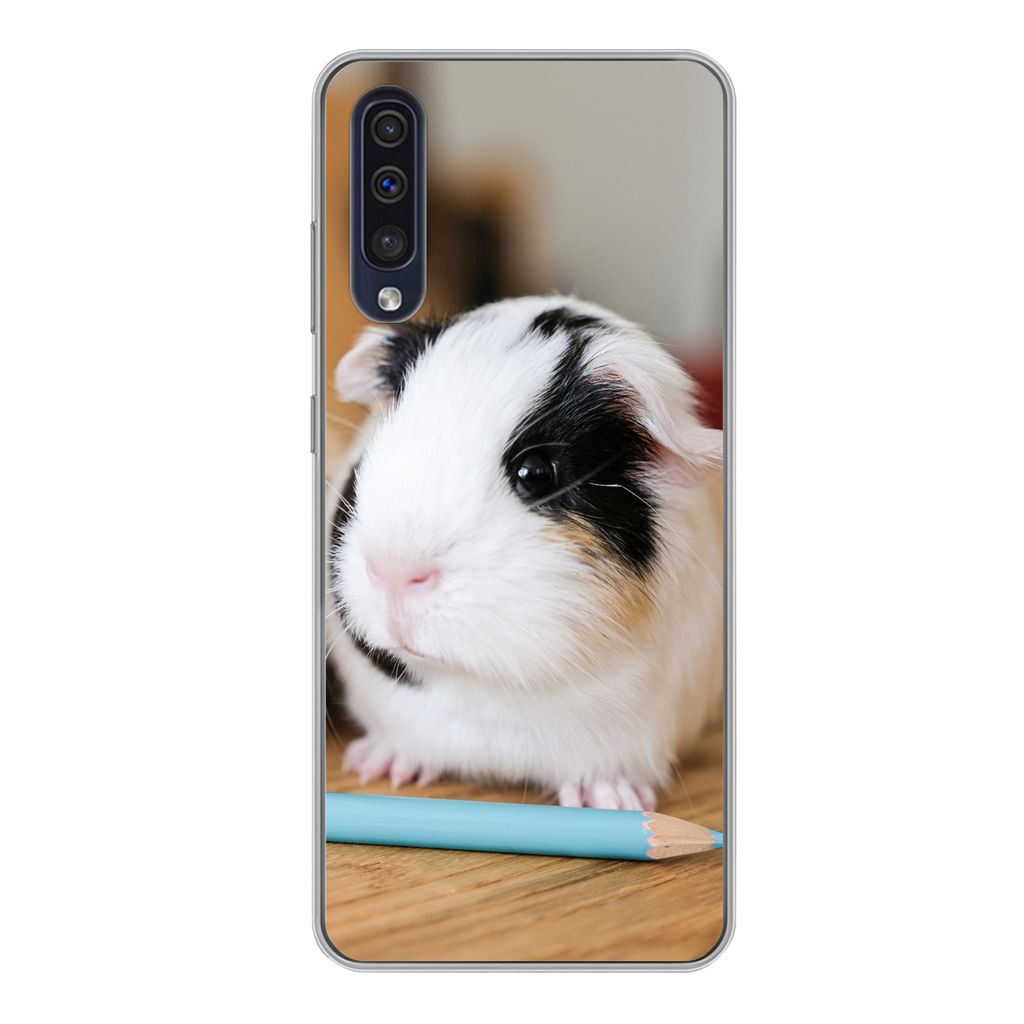 MuchoWow Handyhülle Schutzhülle Hülle für Samsung Galaxy A50 Entzückende Baby-Meerschweinchen Silikon Softcase Handy Hülle - Mobiltelefonh...