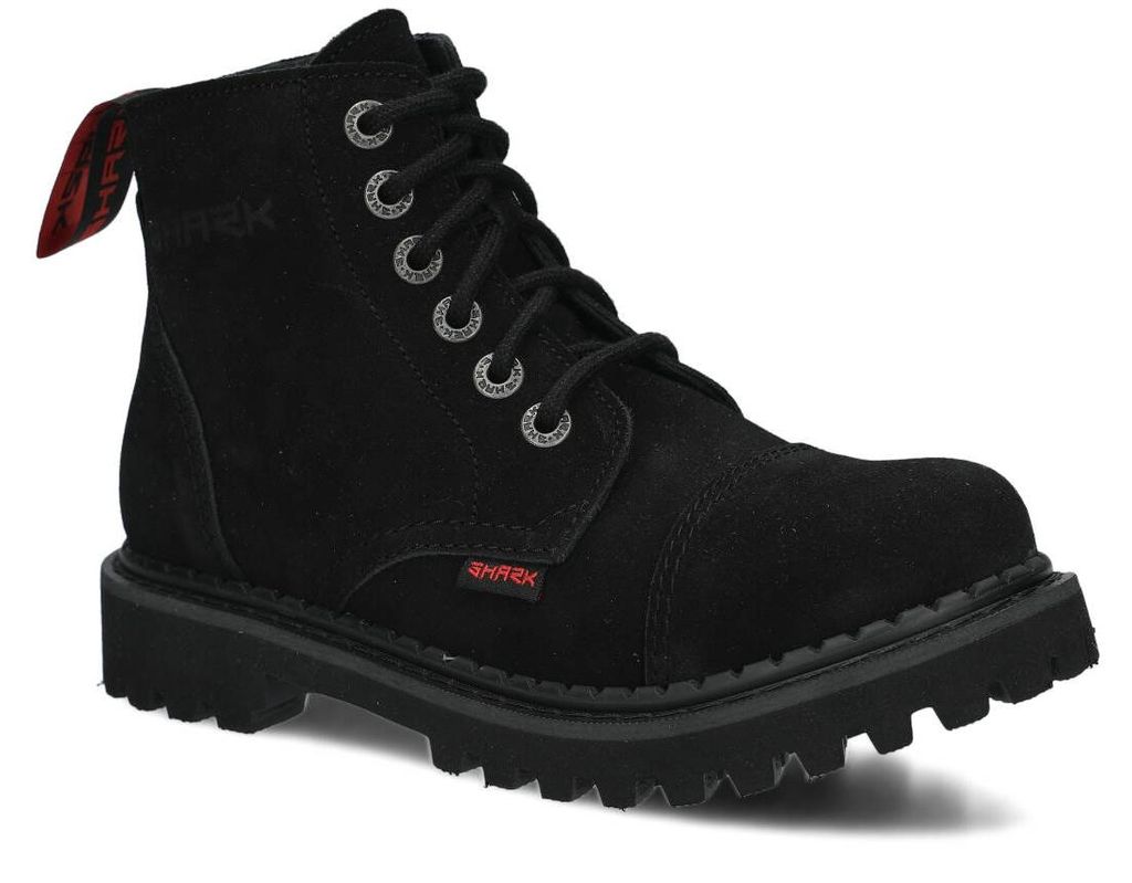 NAGABA Stiefel Damen Herren Springerstiefel 6-Loch - Leder - Schwarz - 40