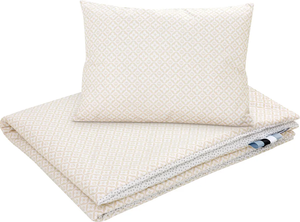 Bellochi Parure de Lit Enfant Lui Dots en Coton 75x100 cm Pois Beige - 2