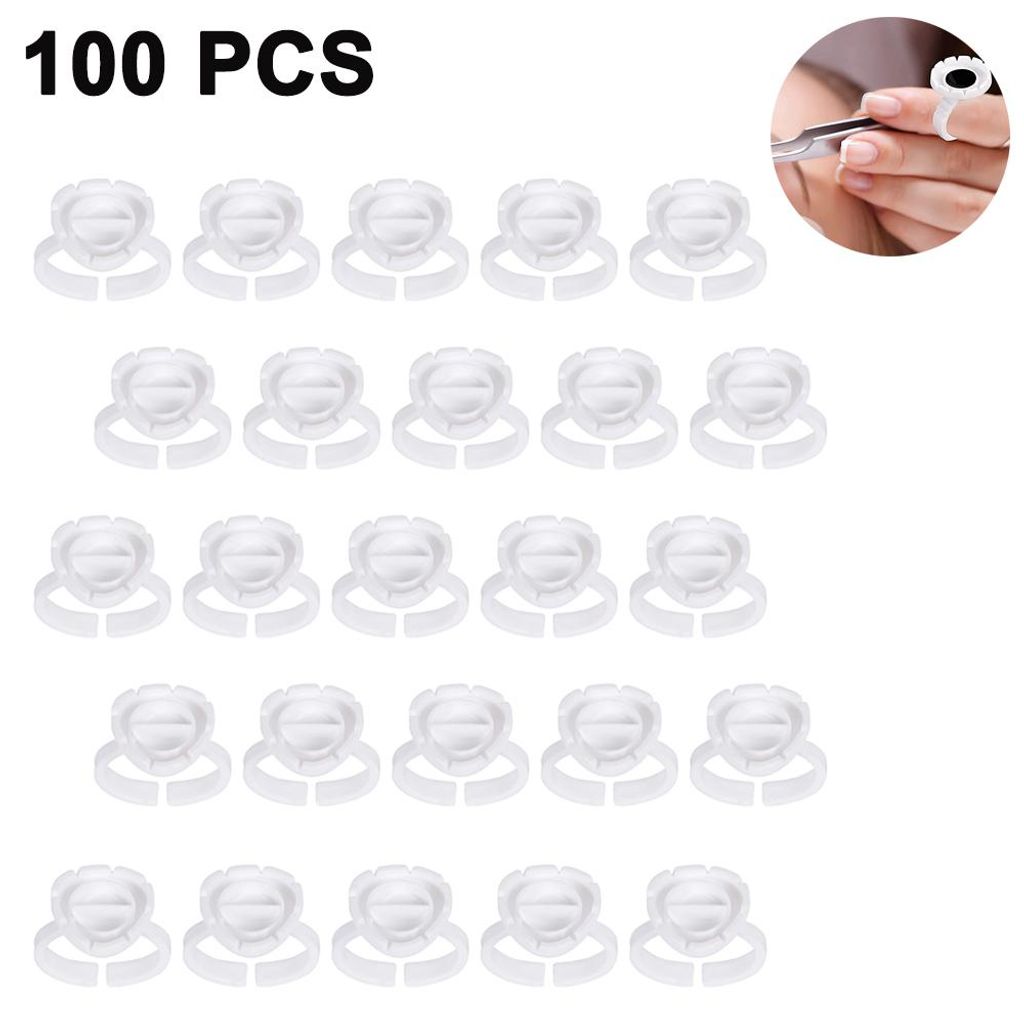 100 Stück Wimpernkleberhalter, Kleberingbecher für Wimpernverlängerungen, Volumenbecher, Schnellblühende Becher für Wimpernverlängerungen, 2 ...