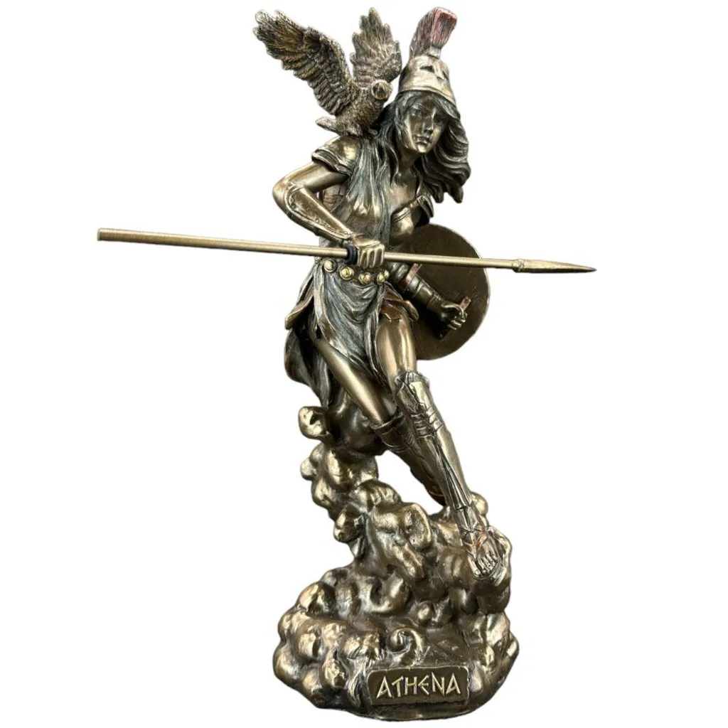 Sculpture décorative Athéna déesse grecque de la sagesse bronze 24cm