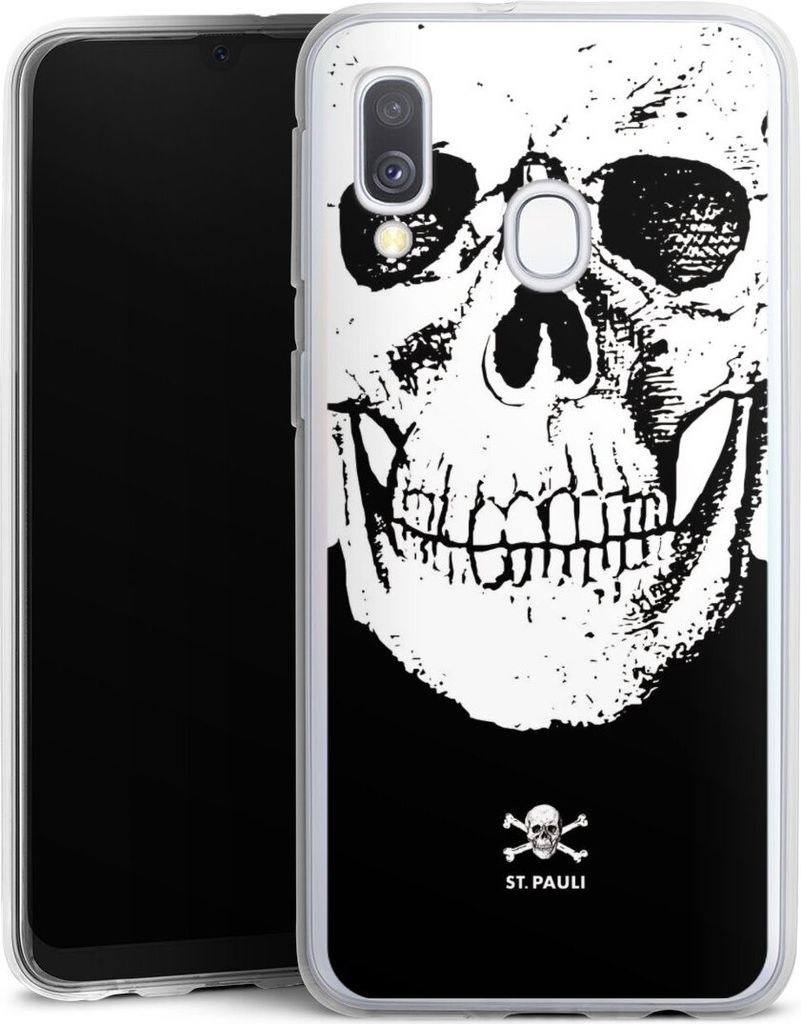 DeinDesign Handyhülle für Samsung Galaxy A40 Silikon Hülle Case Smartphone Schutzhülle FC St. Pauli Offizielles Lizenzprodukt Totenkopf