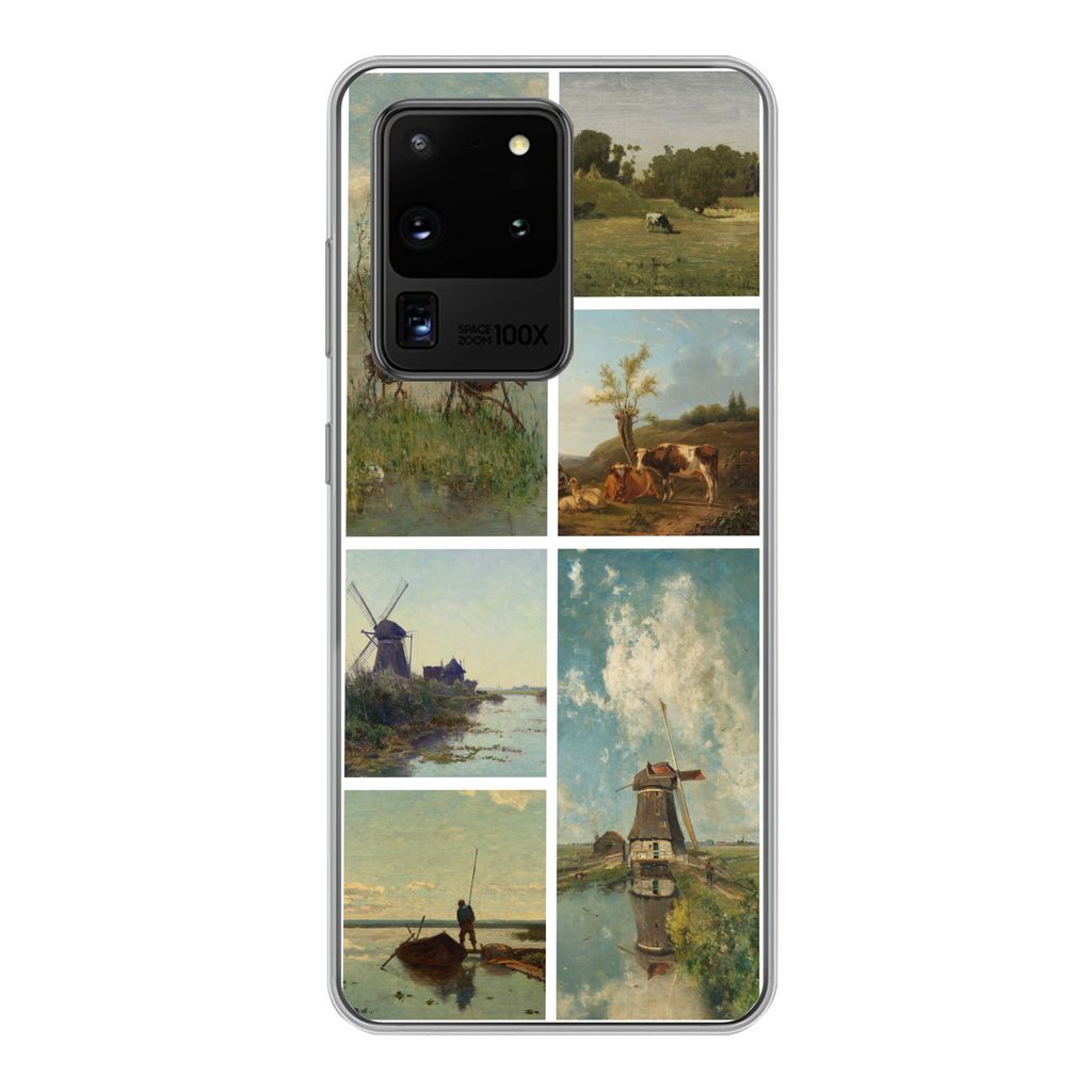 MuchoWow Handyhülle Schutzhülle Hülle für Samsung Galaxy S20 Ultra Kunst - Collage - Niederlande Silikon Softcase Handy Hülle - Karteninhaber