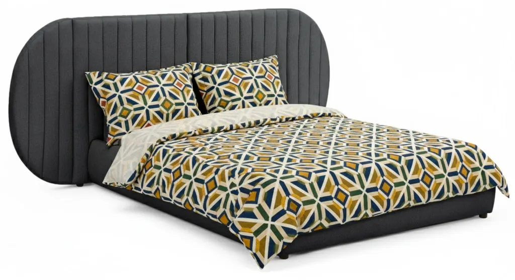 Lit 140x200cm Gain de Place avec Grand Coffre de Rangement Tissu Gris