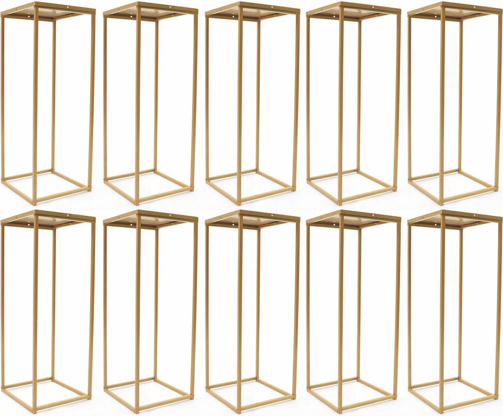 10 Stück Blumenhocker Metall Blumenständer für Hochzeit Gold Säulenständer Abnehmbarer 80cm