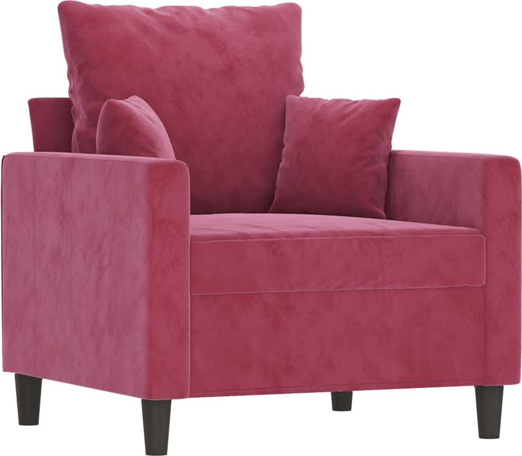 vidaXL Sessel Weinrot 60 cm Samt